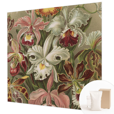 Fotomural decorativo para cabecero de cama con un motivo de elegancia floral para dormitorio