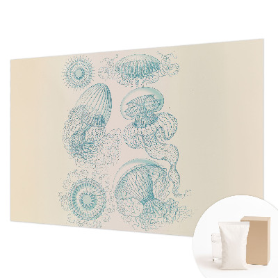 Papel mural con patrón decorativo con un diseño de medusas marinas