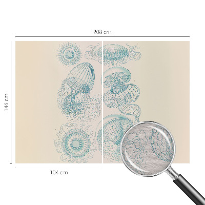 Papel mural con patrón decorativo con un diseño de medusas marinas