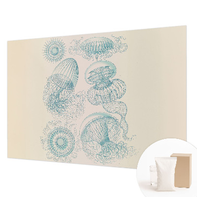 Papel mural con patrón decorativo con un diseño de medusas marinas