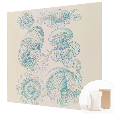 Papel mural con patrón decorativo con un diseño de medusas marinas