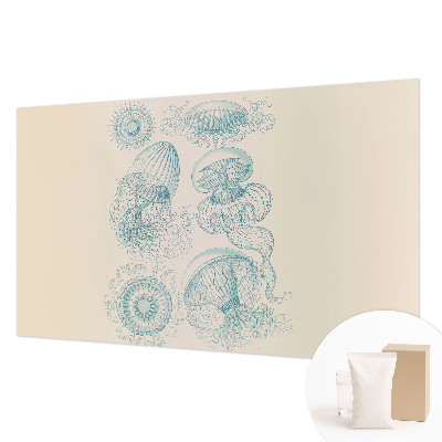 Papel mural con patrón decorativo con un diseño de medusas marinas