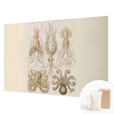 Papel mural texturado decorativo con diseño de vida marina