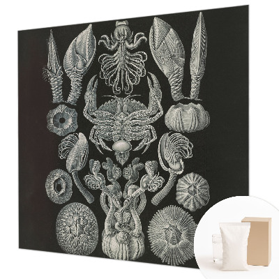 Mural decorativo con diseño de formas subacuáticas