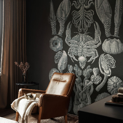 Mural decorativo con diseño de formas subacuáticas