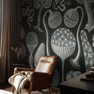 Fotomural decorativo para cabecero de cama con diseño de plantas mágicas