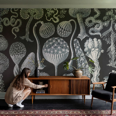 Fotomural decorativo para cabecero de cama con diseño de plantas mágicas
