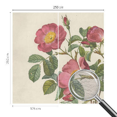 Papel mural con patrón decorativo con motivo de rosa