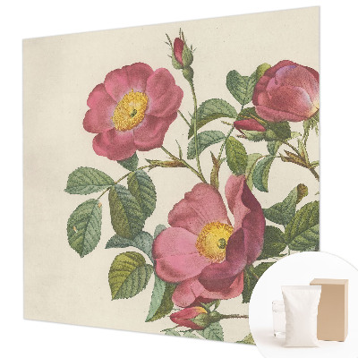 Papel mural con patrón decorativo con motivo de rosa