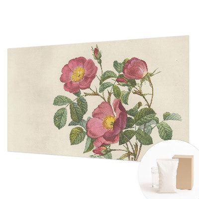 Papel mural con patrón decorativo con motivo de rosa