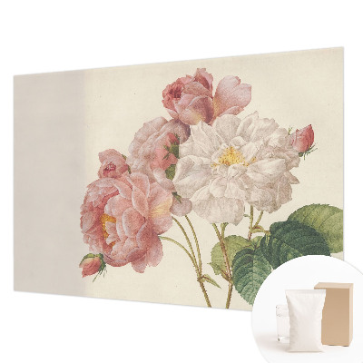 Mural de pared con estampado hermoso con motivo de rosas románticas
