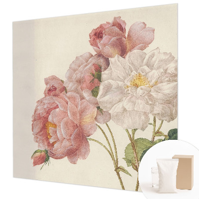 Mural de pared con estampado hermoso con motivo de rosas románticas