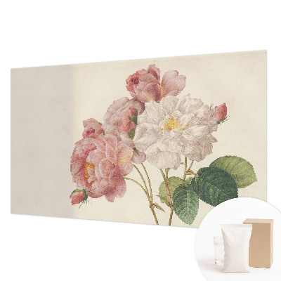 Mural de pared con estampado hermoso con motivo de rosas románticas