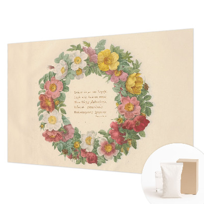 Papel mural texturado decorativo con motivo de corona floral