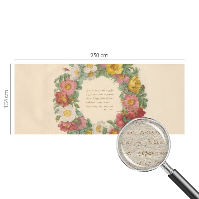 Papel mural texturado decorativo con motivo de corona floral