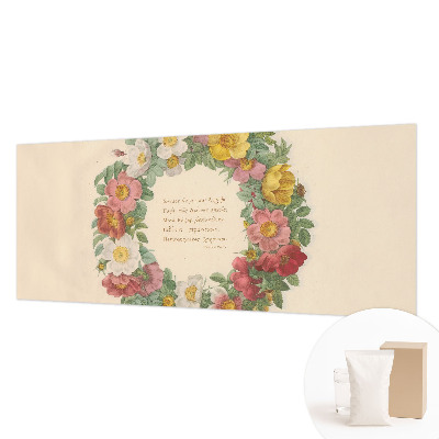 Papel mural texturado decorativo con motivo de corona floral