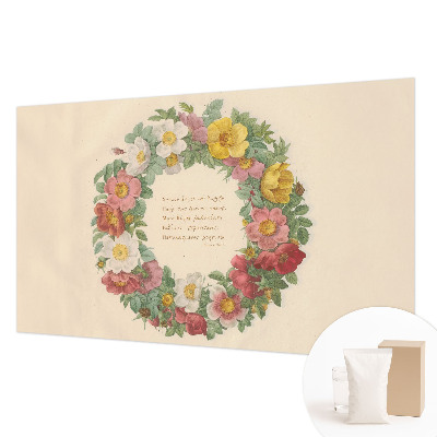 Papel mural texturado decorativo con motivo de corona floral