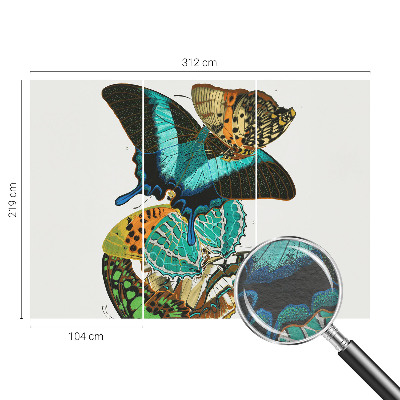 Mural decorativo con mariposas coloridas