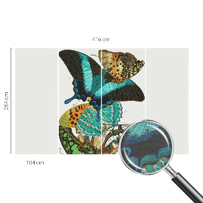 Mural decorativo con mariposas coloridas