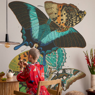 Mural decorativo con mariposas coloridas