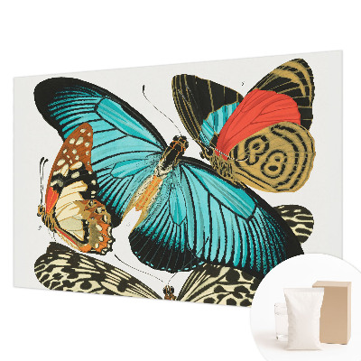 Fotomural decorativo para cabecero de cama con diseño de mariposas coloridas