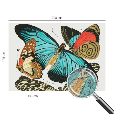 Fotomural decorativo para cabecero de cama con diseño de mariposas coloridas
