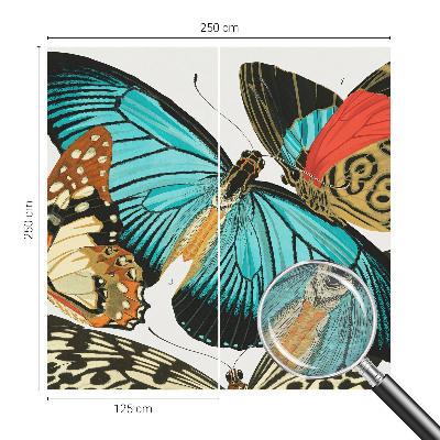 Fotomural decorativo para cabecero de cama con diseño de mariposas coloridas