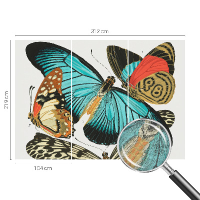Fotomural decorativo para cabecero de cama con diseño de mariposas coloridas