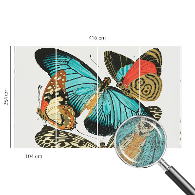 Fotomural decorativo para cabecero de cama con diseño de mariposas coloridas