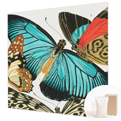 Fotomural decorativo para cabecero de cama con diseño de mariposas coloridas