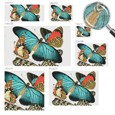Fotomural decorativo para cabecero de cama con diseño de mariposas coloridas