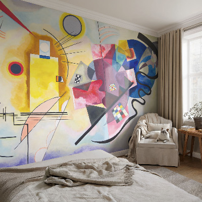 Papel mural con patrón decorativo con un diseño de abstracción colorida