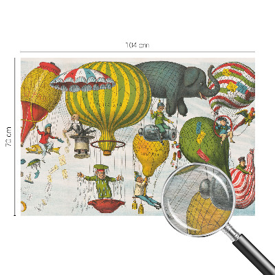 Mural de pared con estampado hermoso con diseño de viaje en globo