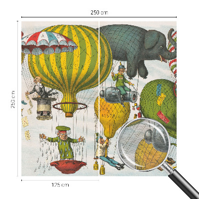 Mural de pared con estampado hermoso con diseño de viaje en globo