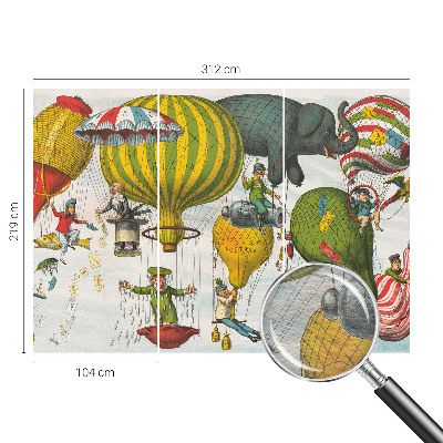 Mural de pared con estampado hermoso con diseño de viaje en globo