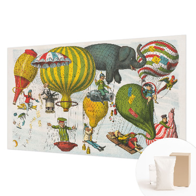 Mural de pared con estampado hermoso con diseño de viaje en globo