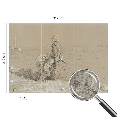 Mural decorativo con una escena nostálgica