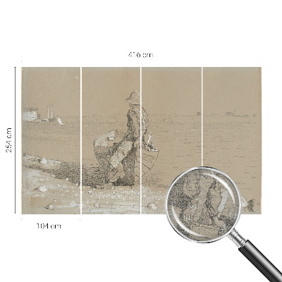 Mural decorativo con una escena nostálgica
