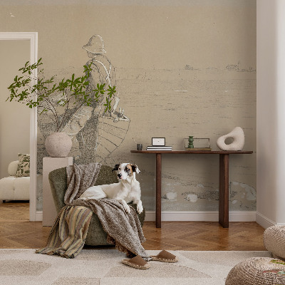 Mural decorativo con una escena nostálgica