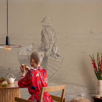 Mural decorativo con una escena nostálgica