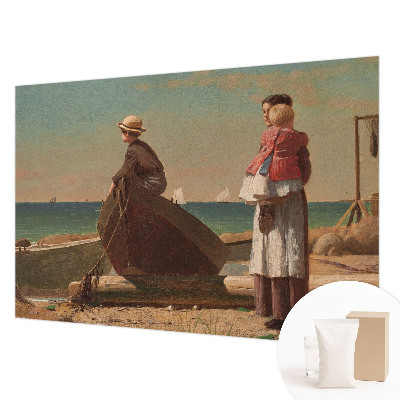 Fotomural decorativo para cabecero de cama con una escena costera