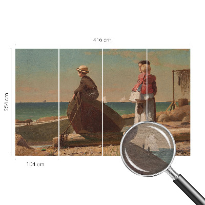Fotomural decorativo para cabecero de cama con una escena costera