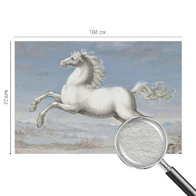 Fotomural decorativo para cabecero de cama con diseño de caballos en pleno salto