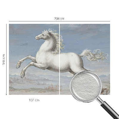 Fotomural decorativo para cabecero de cama con diseño de caballos en pleno salto