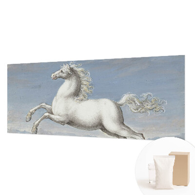 Fotomural decorativo para cabecero de cama con diseño de caballos en pleno salto