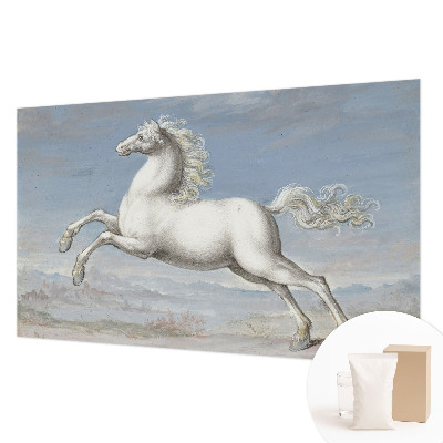 Fotomural decorativo para cabecero de cama con diseño de caballos en pleno salto