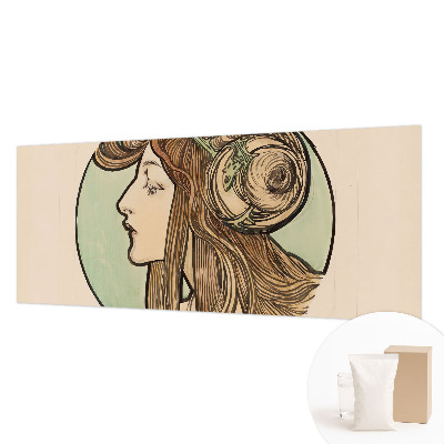 Papel mural texturado decorativo con diseño de retrato Art Nouveau
