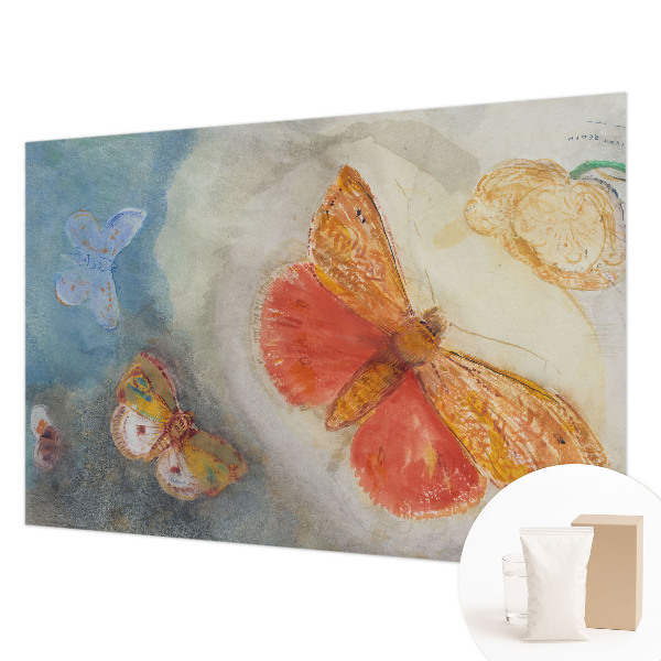 Mural decorativo con diseño de mariposas coloridas