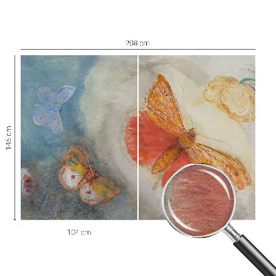 Mural decorativo con diseño de mariposas coloridas