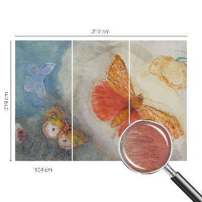 Mural decorativo con diseño de mariposas coloridas